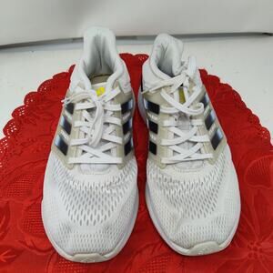 Adidas EQ21 Run Size 9.5 Mens Athletic Running Shoes Bounce White Mesh Black